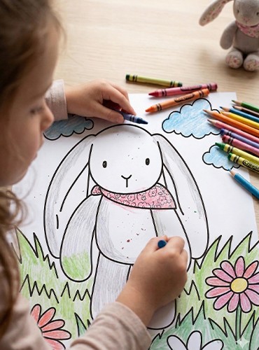 Coloriage Lapin fleurette